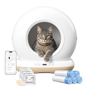 AstroPet Automatisches Katzenklo, Selbstreinigende Katzentoilette mit Matte, APP-Steuerung, UV-Sterilisation, Mehrfacher Sicherheitsschutz, Elektrisches Katzenklo für Mehrere Katzen (Packet)
