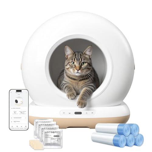 AstroPet Automatisches Katzenklo, Selbstreinigende Katzentoilette mit Matte, APP-Steuerung, UV-Sterilisation, Mehrfacher Sicherheitsschutz,...
