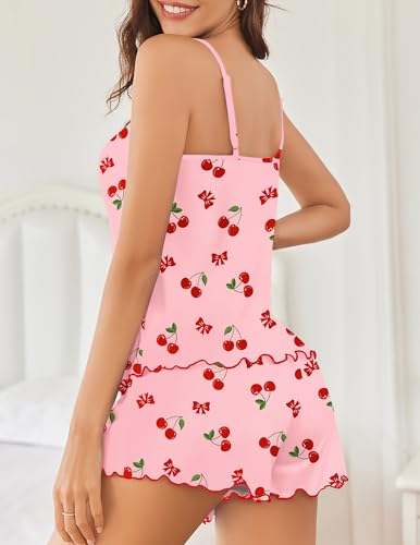 Image of Ekouaer Womens Cami Pajama Set Cute Printed Camisole Shorts Sleepwear | Tank Top and Shorts Lounge Set Soft Pjs for Daily Wear, Home, Party or Date Nights