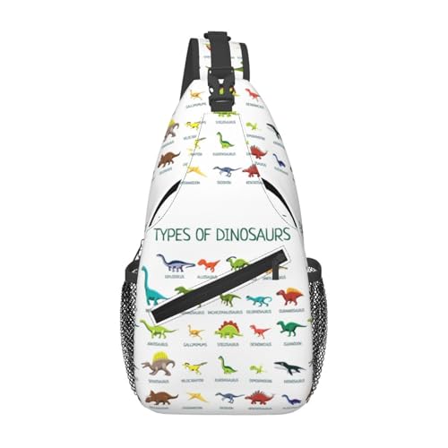 Mochila tipo bandolera para pecho con diseño de dinosaurios miniatura 1