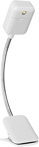 ALASSE Reading Lamp, Mini Table Lamp for for Notebook LED Book Light Reading Light Desk Lamp Flexible Clip On Book Black White (Color White)