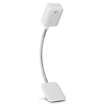 ZALHIN Reading Light Mini Table Lamp For For Notebook LED Book Light Reading Light Desk Lamp Flexible Clip On Book Black White (Color : White)
