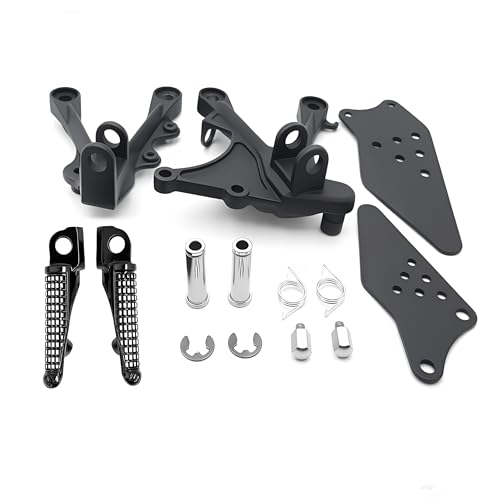 Repose-pieds avant robuste en alu noir mat pour Kawasaki ZX6R 05-08