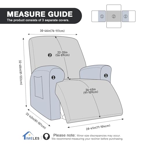 Image of Timeles Recliner Covers Extra Wide Recliner Chair Cover Reclining Sofa Slipcovers for Pet&Kid,Stretch Soft Washable (One-Seater Oversized, Coffee)