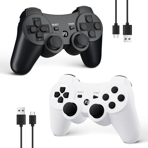 Zamia 2 Pack Wireless Controller for PS3/PC, High-Performance 6-Axis Motion Sense,Double Vibration,...