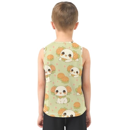 Boys' Tank Top Shirt Salamander Succulent Pattern Sleeveless T-Shirts3