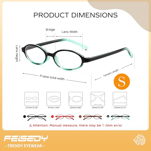 Image of FEISEDY Y2K Retro Oval Blue Light Glasses for Women Fashion Small Face Eyewear Frame 90s Nerd Fake Cosplay Eyeglasses B0258