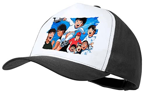 MERCHANDMANIA Gorra Negra campeones Oliver y Benji Serie Dibujos
