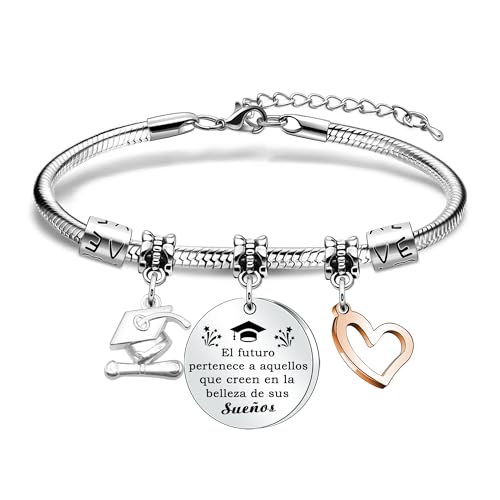 Imagen de Casxyue Regalos Para Graduacion Pulsera Graduacion Para Mujer Regalo de Bachiller Regalo de Graduación de La Universidad Regalo de Examen Aprobado