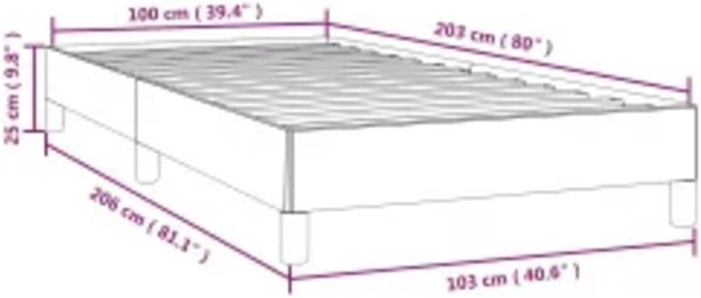 Twin XL Bed Frame Light Grey Polyester Fabric with Engineered Wood Platform, Sturdy Slatted Foundation, Easy Assembly, No Box Spring Needed, Modern Minimalist Bedroom Furniture