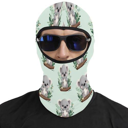 Balaclava para hombres y mujeres con estampado de koala, máscara facial térmica para clima frío, equipo para moto, máscara de esquí de invierno para mujeres y hombres miniatura 3
