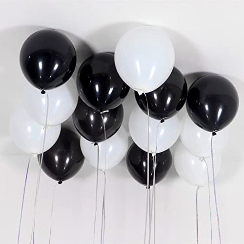 Image of 200pcs Black Balloons 5 Inch Matte Black Latex Balloons with Ribbon