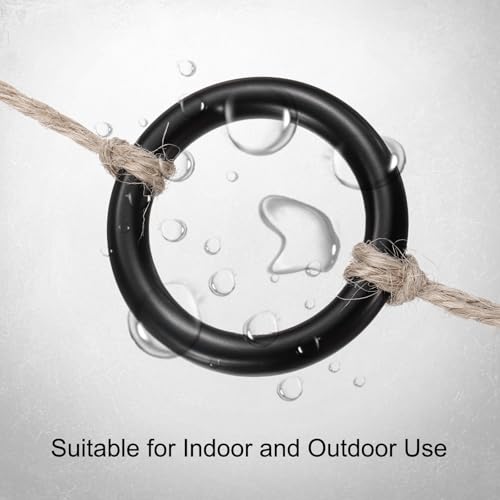 QUARKZMAN 2 Stück M6 x 80 x 92mm (WD. x ID. x OD.) Metallringe 304 Edelstahl Solide Geschweißte Nahtlose O-Ring Deko Verbindung Für Makramee Hängeschlingen Seil Schwarz