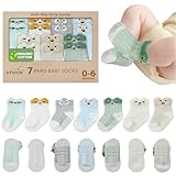 infancie Organic Cotton Baby Socks 0-6 Months Soft for Infants, Comfortable and Breathable, Newborn Socks for Girls & boys Gentle Fit, Lightweight and Cozy for Daily Wear Animal Design