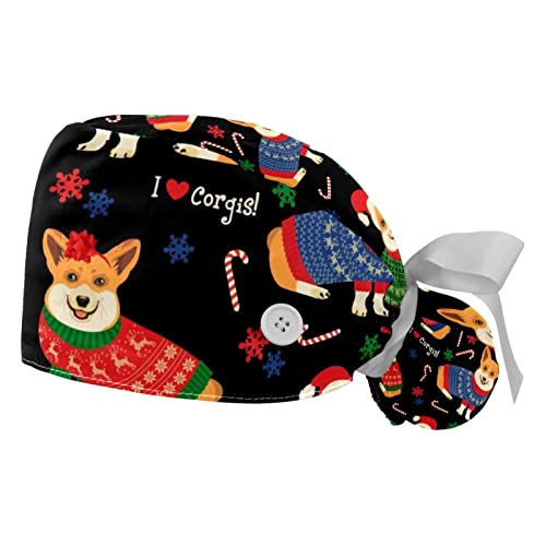 Chapeaux de travail Noël Corgi JDEZ lot de 2 casquettes de travail respirantes unisexes