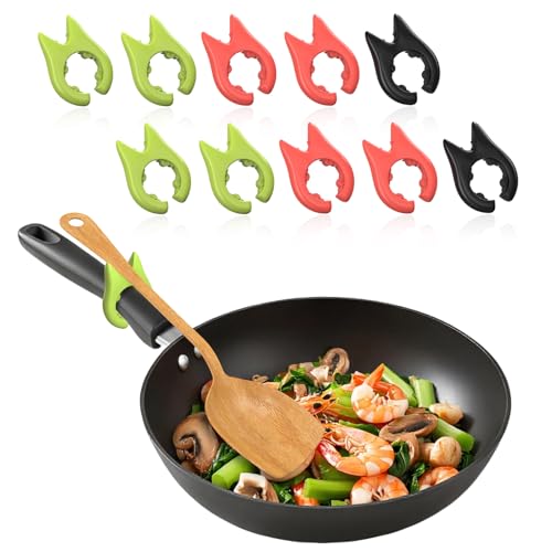 10-Pack Silicone Pot Clip Spoon Rest