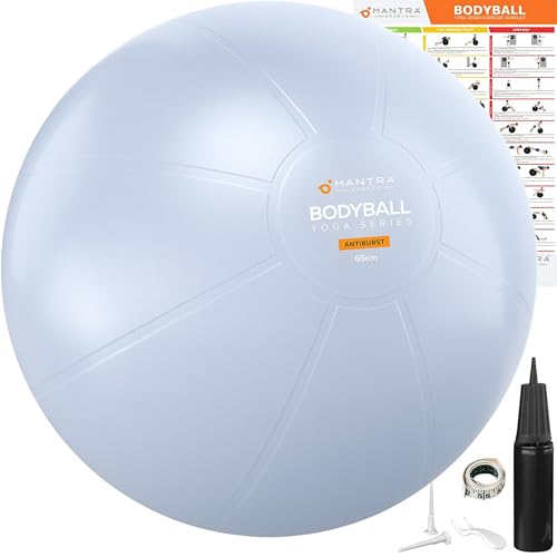 MANTRA SPORTS Pelota de gimnasia (55 cm, altura 1,42 – 1,60 m), color gris