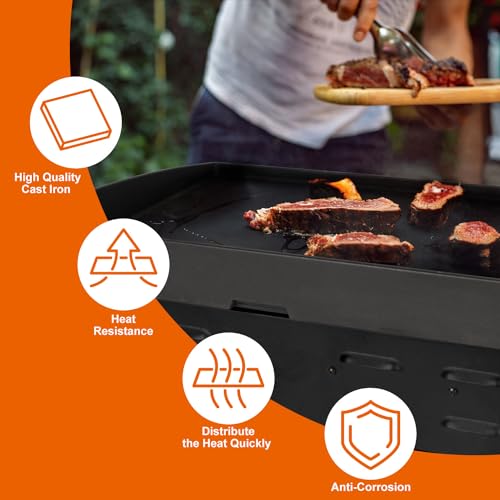 Cast Iron Flat Top Grill Griddle for Blackstone 17 inch Table Top Griddle with Back Grease System, Replacement for Blackstone 17" Portable Grill, Come with Accessories Kit by DELSbbq - Image 6