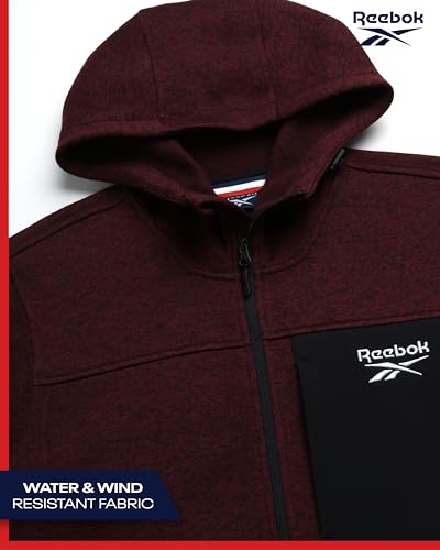 Image of Reebok Men's Sweater Jacket - Fleece Lined Weather Resistant Insulated Outerwear - Cozy Sweater Jackets for Men (Sizes:M-XXL)