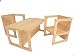 Produktbild Holzspielzeug-Peitz Kinder-Wendemöbel-Set 8038 - Kindergarten-Möbel Massivholz - Tisch/Stuhl/Bank
