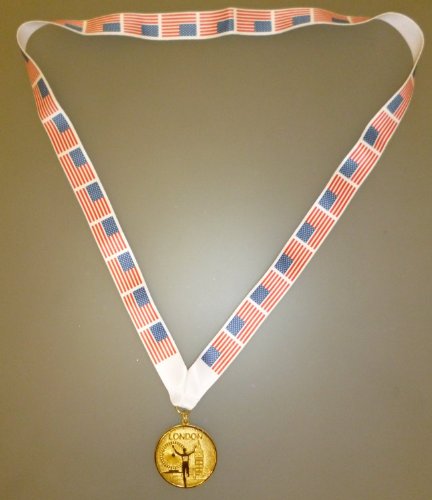 Médaille en métal d'or lot de 12 avec cordon drapeau américain de haute qualité