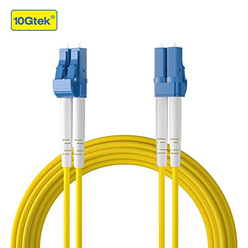 Image of 10Gtek Fiber Patch Cable - LC to LC OS2 10Gb /Gigabit Singlemode Jumper Duplex 9 /125 LSZH Fiber Optic Cord for SMF SFP Transceiver, Yellow, 40-Meter(131.2-ft), 2-Pack