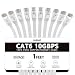 Cat 6 Ethernet Cable 1 ft - Flat Solid Internet Network Cable- Short Durable Computer netwokr Cord - Cat6 High Speed RJ45 Patch LAN Wire for Modem, Router, Switch, Server, ADSL, 1 Feet White, 6 Pack