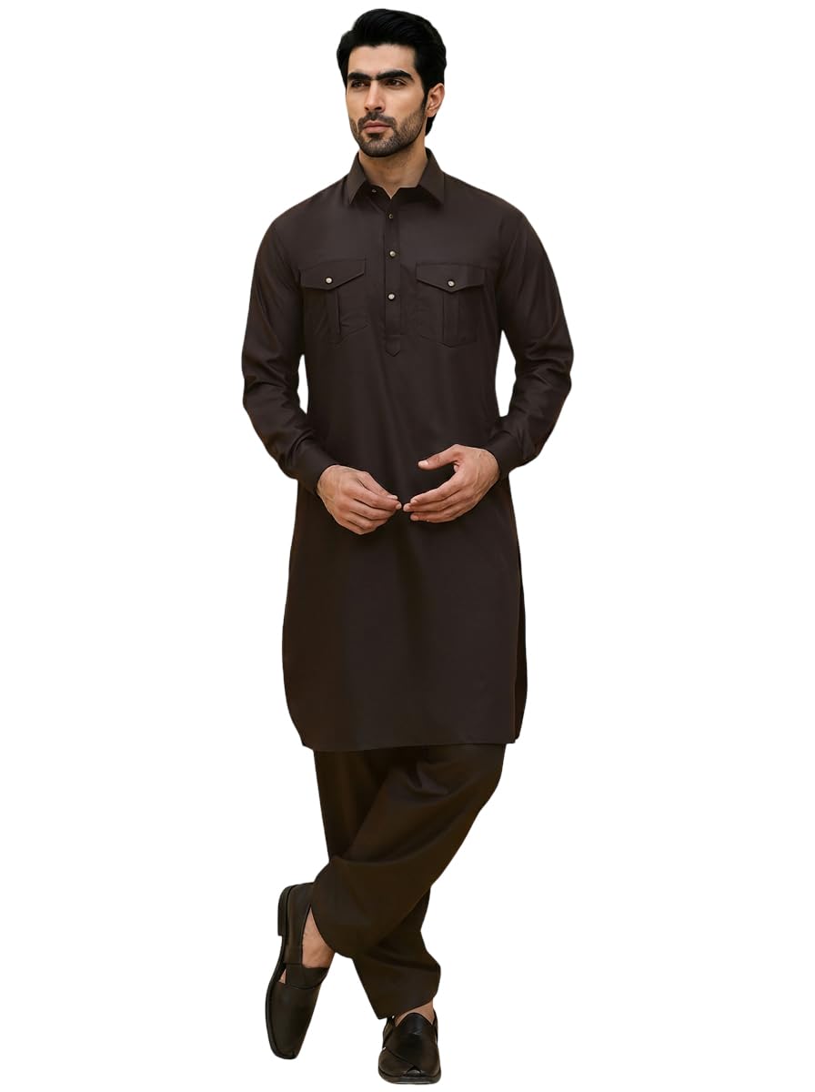 jompers Men's Solid Pathani Kurta with Salwar-picture-22