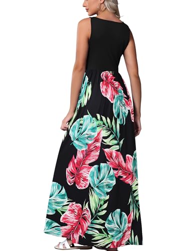 Image of Bluetime Women's Summer Boho Sleeveless Floral Print Tank Long Maxi Dress (S-3XL)