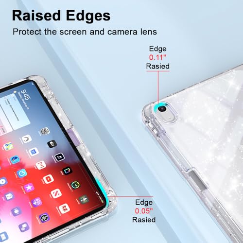 Étui iPad 10e génération 10.9 2022 silicone bleu rigide à rabat pailleté - 6