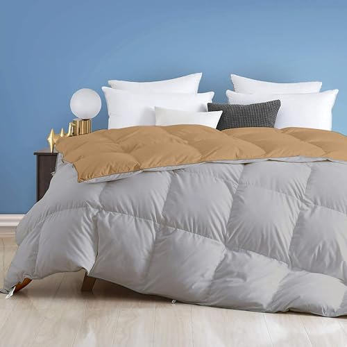 Image of Day Care - 500 GSM Hotel Quality-Down Alternative Reversible Comforter (90 inch x 90 inch Inches /228cm x 228cm) - Comforter Queen Size|Beige /Silver