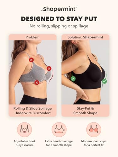 Image of SHAPERMINT Bras for Women - Lingerie Bra, Bralettes for Women with Support, No Underwire Plus Size Bras for Women