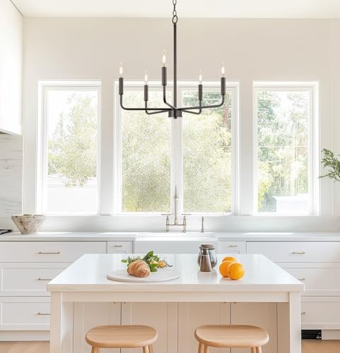 Image of Kira Home Camille 22 inch Modern 5-Light Chandelier for Kitchen Island
