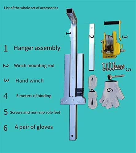 Air Conditioner Lifting Tool Kit, Foldable with Manual Winch & Bracket for Easy Installation & Safe Outdoor Unit Lifting, HVAC Equipment Accessory