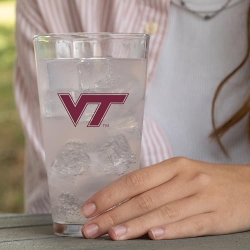 Image of Logo Brands NCAA 16 oz Pint Glass - Durable Glass With Bold Team Color- Chip-Resistant Rim Drinkware For Fans, Tailgates, Home Bars & Everyday Use