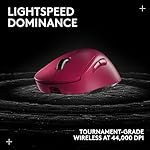 Logitech G PRO X Superlight 2 Wireless Gaming Mouse, 60g Pro-Grade with 5 Programmable Buttons, 44k DPI Sensor, 8kHz Report Rate, USB-C Charging for PC/Mac - Magenta - Image 5
