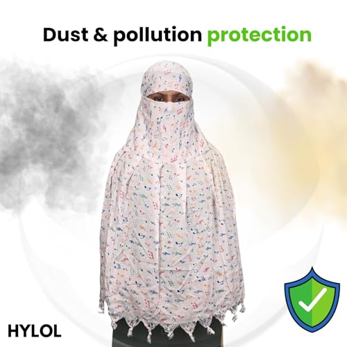 Image of HYLOL Pure Cotton Innovative Stylish Printed Pattern Fancy Scarf With Sun Protection Cover Face Cotton Mask for Women's and Girls