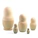 Set of 5 Blank Unpainted Unfinished Wooden Nesting Dolls 5.75 Inches