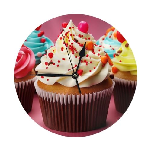 Horloge murale moderne décorative fonctionne à piles cupcake 24 cm - 2