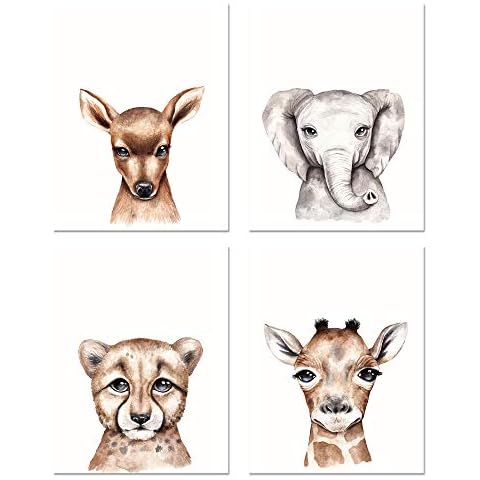 Set of 4 Wall Art Prints 8x10” | Home, Bedroom & Living Room Décor | Perfect For Gifts | Safari (Unframed) Cover