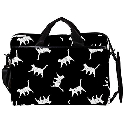 Funda bandolera para portátil de 15,4" con diseño de gato blanco para la oficina