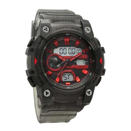 Image of Fastrack StreetStyle 6.0 with Analog Digital Black Dial Black Polyether Strap Watch for Men - 38134PP01W