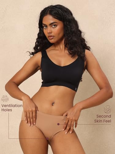 Image of Krvvy Breeze Hipster Underwear for Women | Seamless Mid Waist Panties with Super Stretchable Fabric | Odourless Ventilation | InvisiSoft Edges