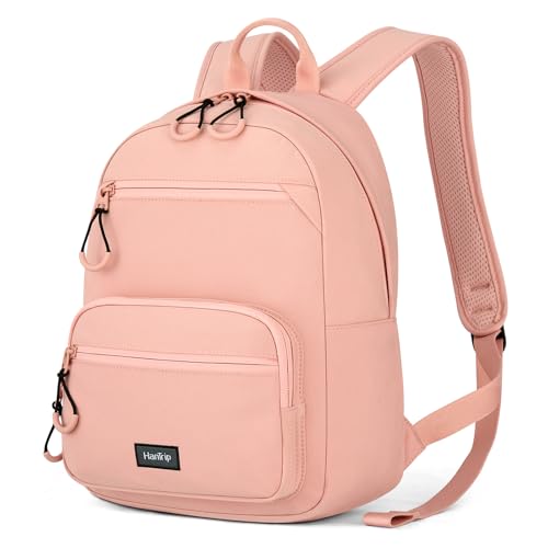 Image of HanTrip Carry On Travel Backpack For Men Women, 13 Inch Small Mini Work Bag Personal Item Backpacks, Camping Back Pack Lightweight Hiking Daypack For Office Nurse Commuter (Pink)