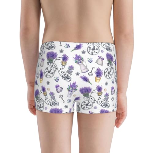 Boys' Cotton Boxer Brief Soft Underwear-Lavender Bicycle3