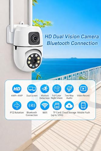 Image of 1080P Dual Lens Indoor Security Camera 3MP+3MP 360 Pan Tilt WiFi Home CCTV Camera with Night Vision Motion Detection Two Way Talk Surveillance SR14