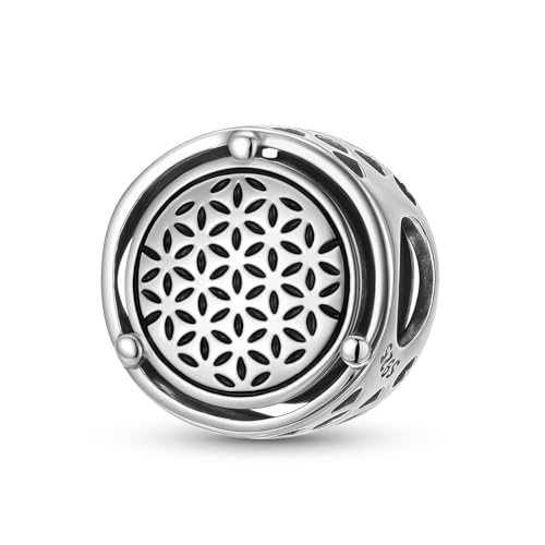 Dije de Flor de la Vida en plata S925 de 11,4 mm compatible con pulseras