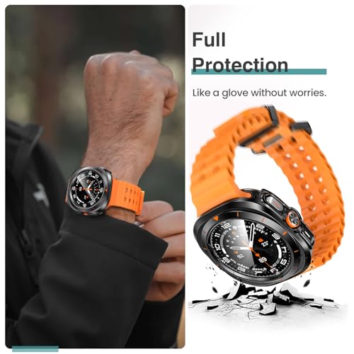 Image of Tensea [5+5Pack for Samsung Galaxy Watch Ultra 2025 / Galaxy Watch 7 Ultra 2024 47mm Accessories, Hard PC Bumper /HD Anti-Fog Tempered Glass Protective Film, Face Cover Set for Women Men
