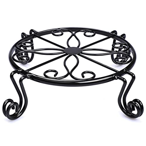 Plant Stands, Black Plant Stand for Flower Pot Potted Holder Indoor Outdoor Metal Rustproof Iron Garden Container Round Supports Rack for Planter Stand Outdoor