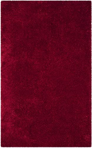 Image of Handmade 2 Inch Pile Height Super Soft Touch Export Quality Plain Shag Rectangular Carpets For Home Size 8 X 10 Feet Color Maroon